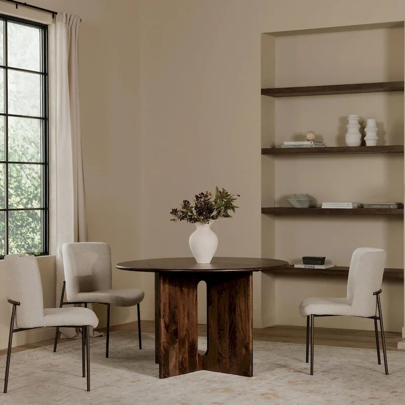 Table à Manger Ronde avec Pieds Croisés - 48L x48P x30H