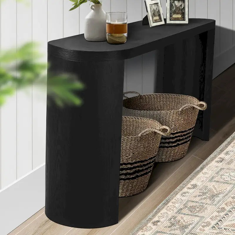 Table console moderne de 60 po avec pieds courbés et design polyvalent
