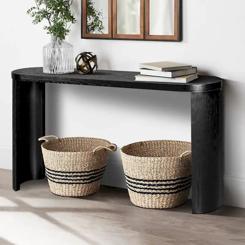 Table console moderne de 60 po avec pieds courbés et design polyvalent
