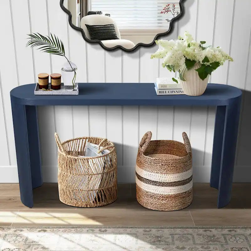 Table console moderne de 60 po avec pieds courbés et design polyvalent
