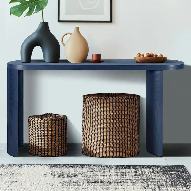 Table console moderne de 60 po avec pieds courbés et design polyvalent