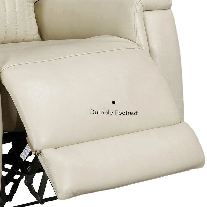 Fauteuil inclinable électrique en cuir avec appuie-tête et support lombaire électriques, port USB et USB-C