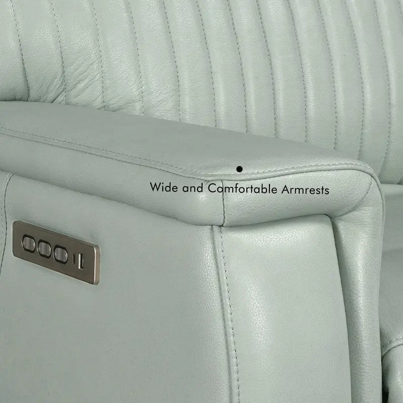 Fauteuil inclinable électrique en cuir avec appuie-tête et support lombaire électriques, port USB et USB-C