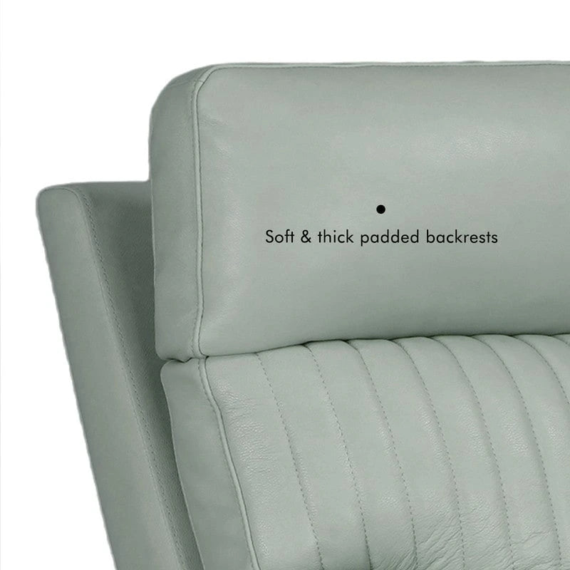 Fauteuil inclinable électrique en cuir avec appuie-tête et support lombaire électriques, port USB et USB-C