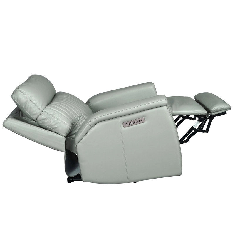 Fauteuil inclinable électrique en cuir avec appuie-tête et support lombaire électriques, port USB et USB-C