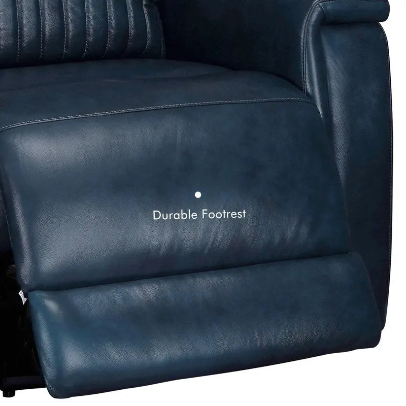 Fauteuil inclinable électrique en cuir avec appuie-tête et support lombaire électriques, port USB et USB-C