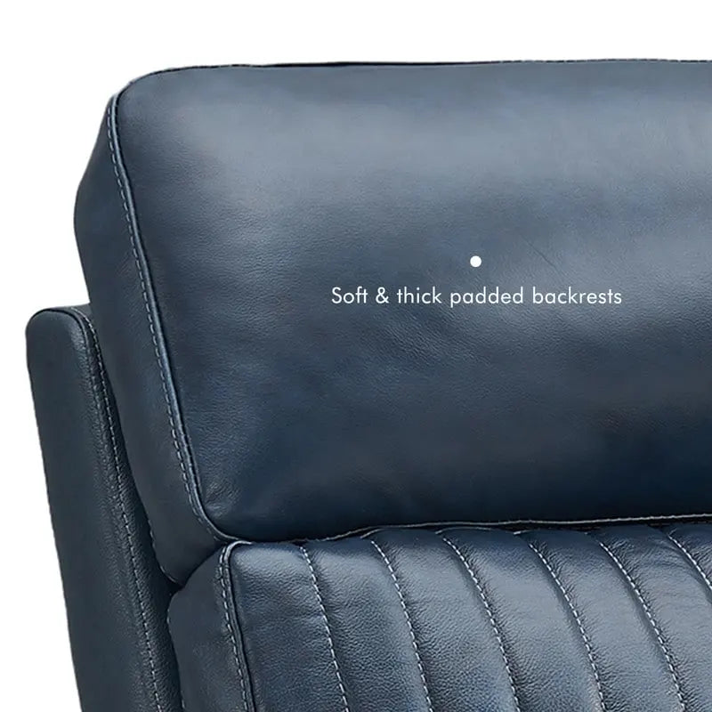 Fauteuil inclinable électrique en cuir avec appuie-tête et support lombaire électriques, port USB et USB-C