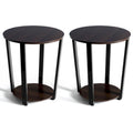 Lot de 2 tables d'appoint industrielles, tables de chevet, étagères de rangement