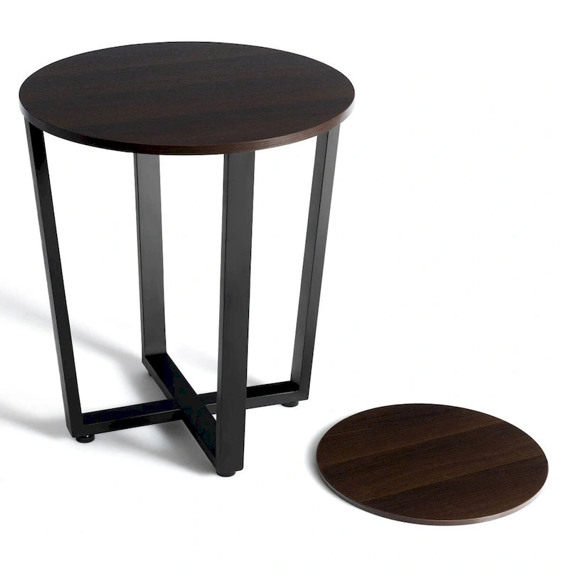 Lot de 2 tables d'appoint industrielles, tables de chevet, étagères de rangement