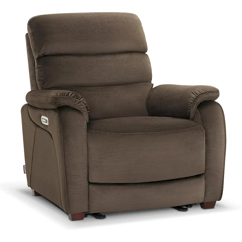 Fauteuil inclinable électrique gain de place avec appui-tête réglable, idéal pour les petits espaces et les camping-cars, Tissu