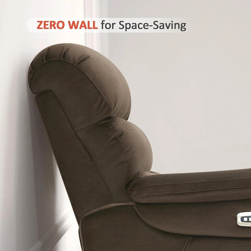 Fauteuil inclinable électrique gain de place avec appui-tête réglable, idéal pour les petits espaces et les camping-cars, Tissu