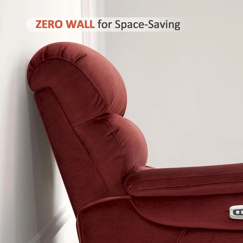 Fauteuil inclinable électrique gain de place avec appui-tête réglable, idéal pour les petits espaces et les camping-cars, Tissu