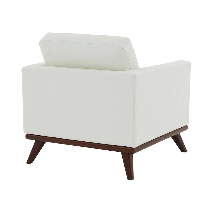 Fauteuil d'appoint en cuir une place Mid-Century Modern pour salon, chambre, ou salle de détente - 33.46