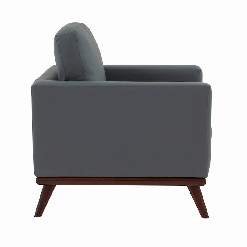 Fauteuil d'appoint en cuir une place Mid-Century Modern pour salon, chambre, ou salle de détente - 33.46