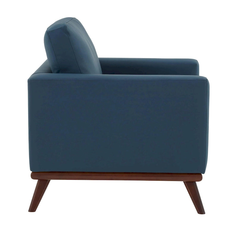 Fauteuil d'appoint en cuir une place Mid-Century Modern pour salon, chambre, ou salle de détente - 33.46