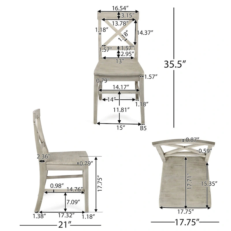 Chaises de salle à manger esprit ferme (lot de 2)