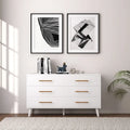 Wood 6 Drawer Double Dresser, Chest Of Drawers Cabinet, TV Stand for Bedroom, Livingroom and Enterway