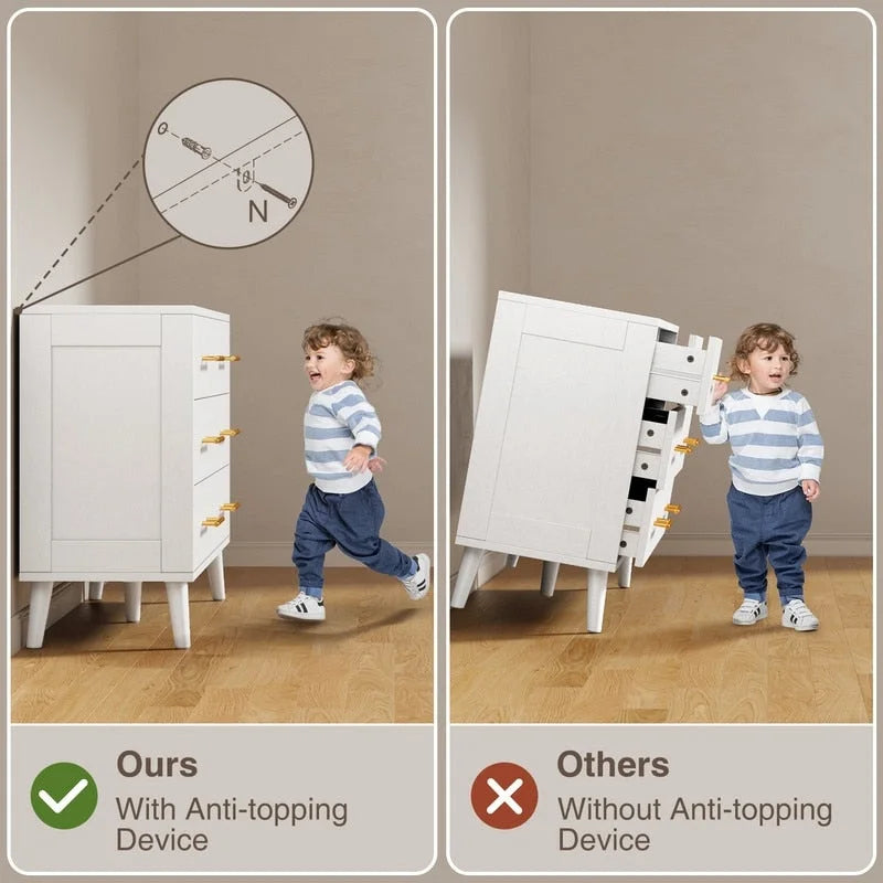 Commode double en bois à 6 tiroirs, Meuble de rangement, Meuble TV pour Chambre à coucher, Salon et Entrée