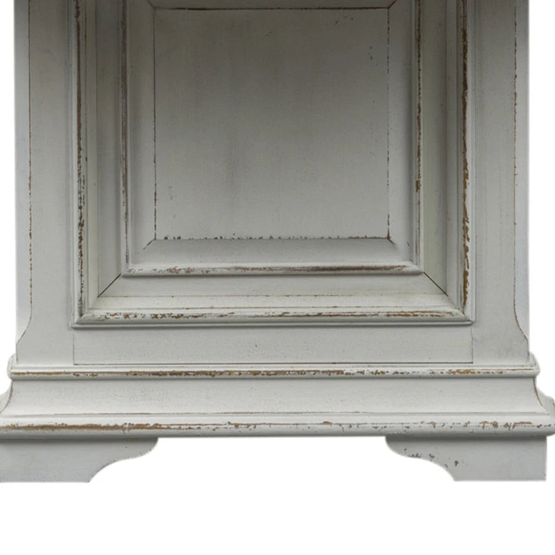 Table à tréteaux brun vieilli et blanc antique