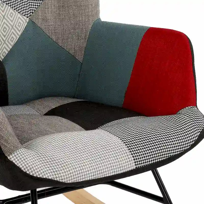 Fauteuil à bascule patchwork inclinable rembourré Fauteuil d'appoint confortable