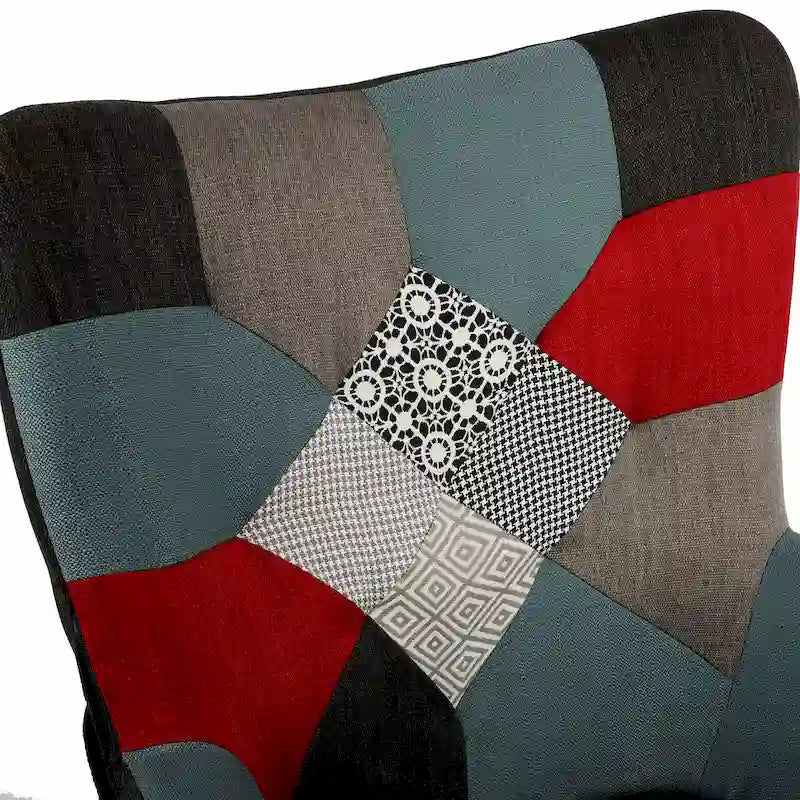 Fauteuil à bascule patchwork inclinable rembourré Fauteuil d'appoint confortable