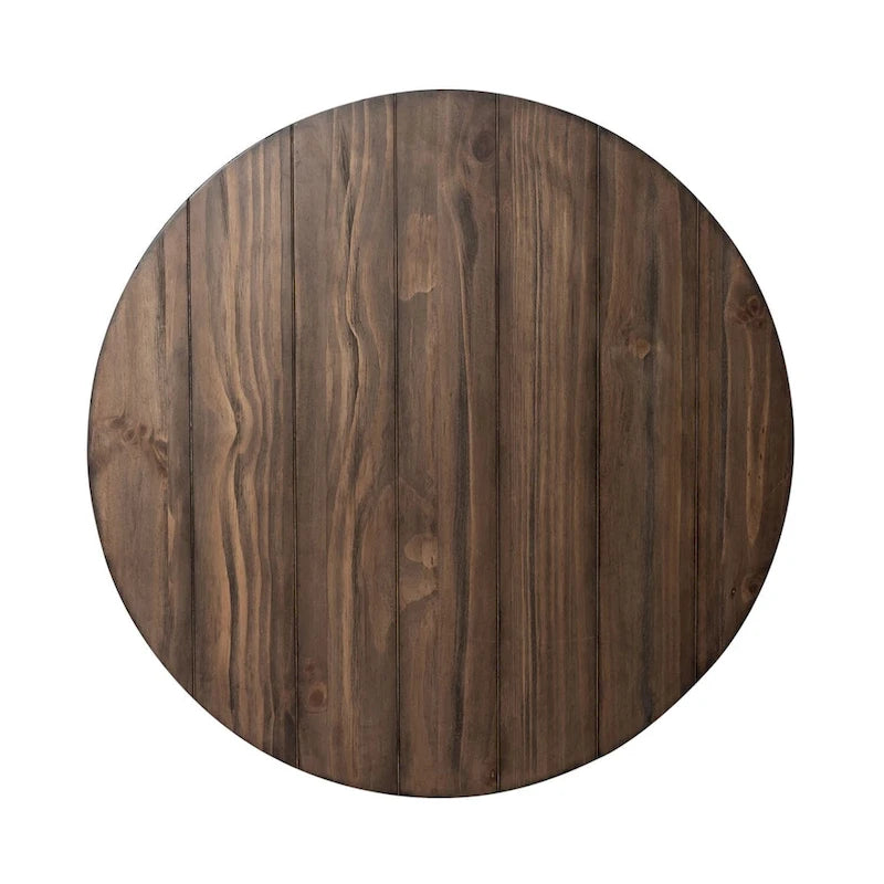 Table basse ronde Antique White et Tobacco