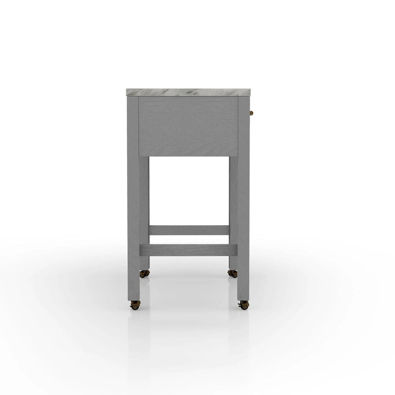 Table de salle à manger en bois gris de 39 pouces, hauteur comptoir, modèle Farmhouse