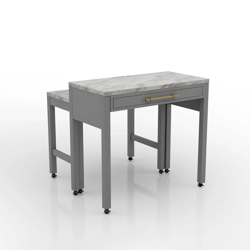 Table de salle à manger en bois gris de 39 pouces, hauteur comptoir, modèle Farmhouse