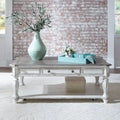 Table basse rectangulaire blanc antique