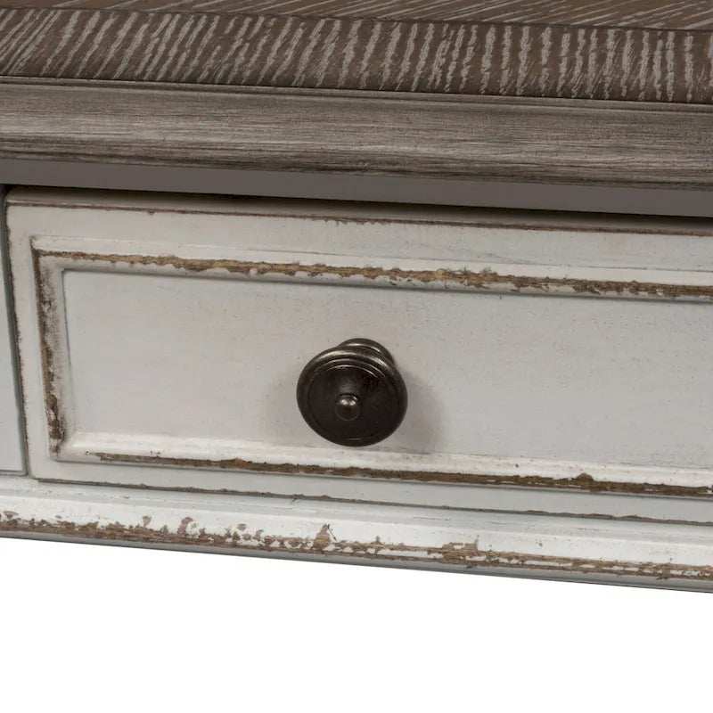 Table basse rectangulaire blanc antique
