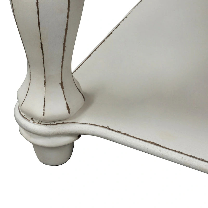 Table basse rectangulaire blanc antique