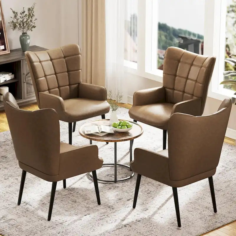 Fauteuil d'appoint dossier haut moderne avec oreilles - Similicuir