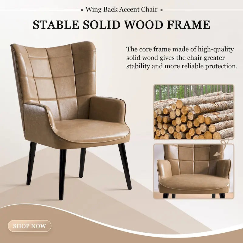 Fauteuil d'appoint dossier haut moderne avec oreilles - Similicuir