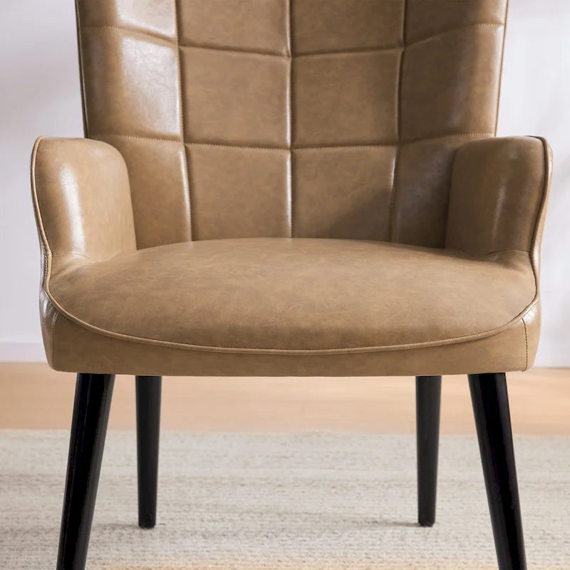 Fauteuil d'appoint dossier haut moderne avec oreilles - Similicuir