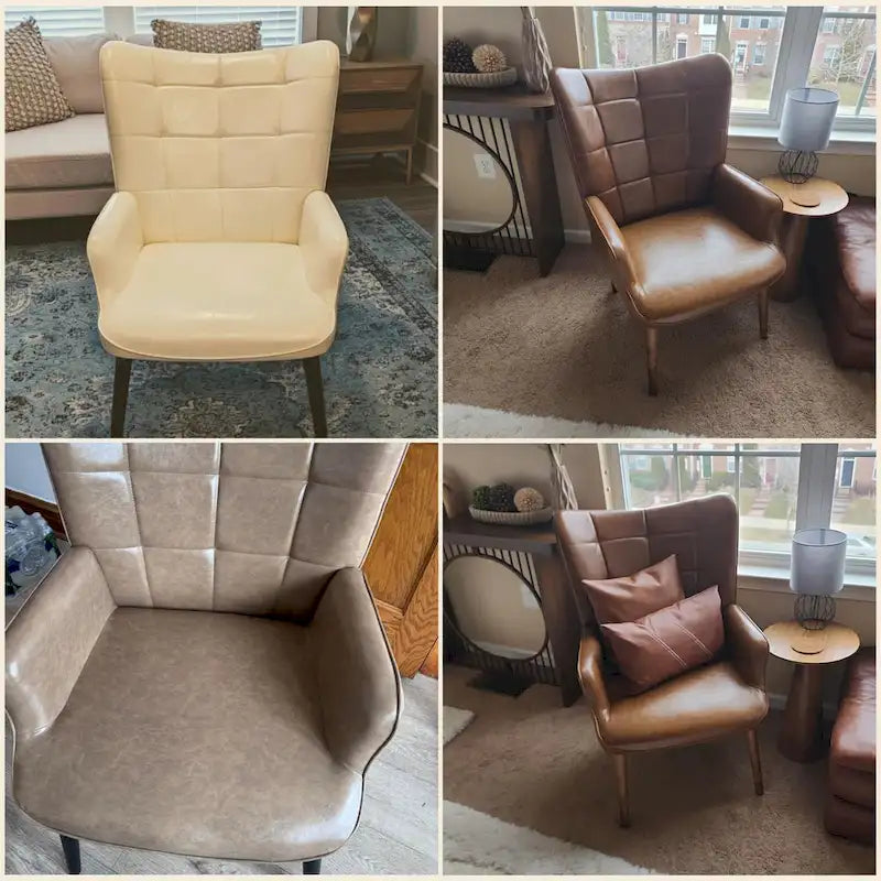 Fauteuil d'appoint dossier haut moderne avec oreilles - Similicuir