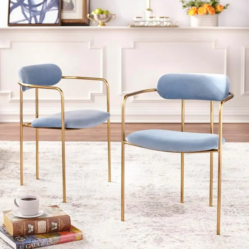 Fauteuil de salle à manger en velours (lot de 2)