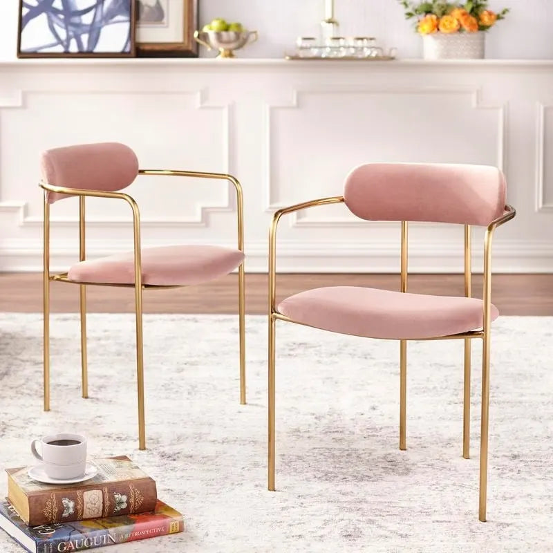 Fauteuil de salle à manger en velours (lot de 2)