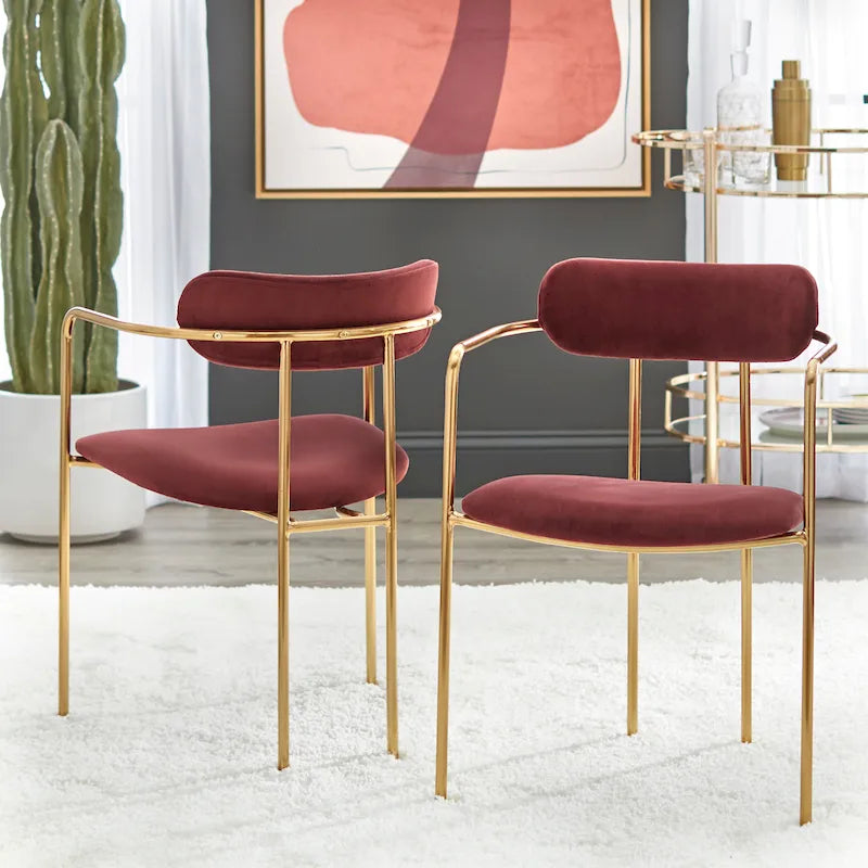 Fauteuil de salle à manger en velours (lot de 2)