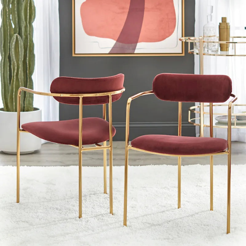 Fauteuil de salle à manger en velours (lot de 2)