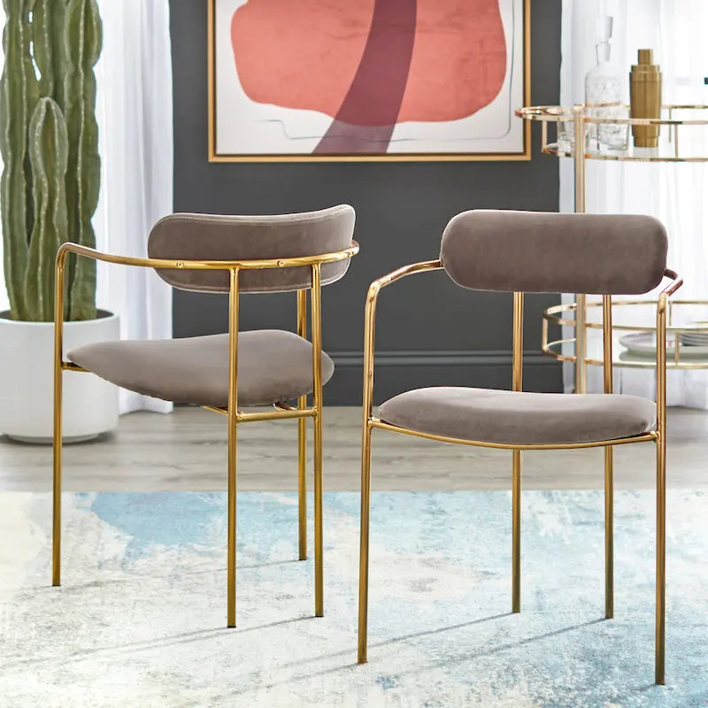 Fauteuil de salle à manger en velours (lot de 2)