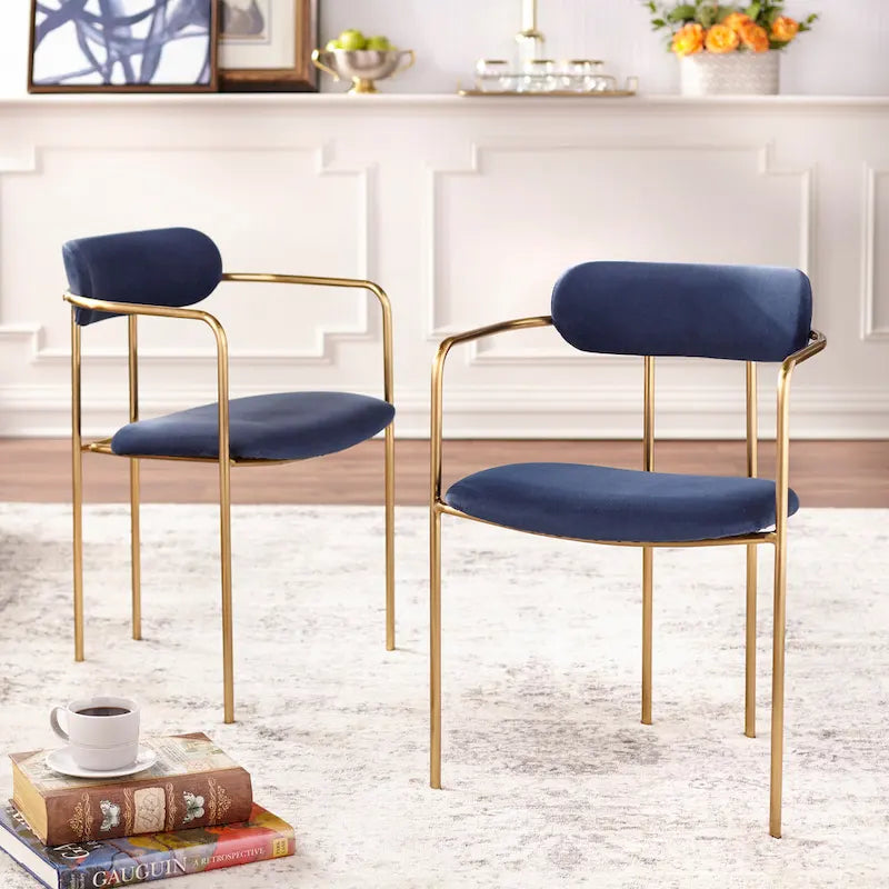 Fauteuil de salle à manger en velours (lot de 2)