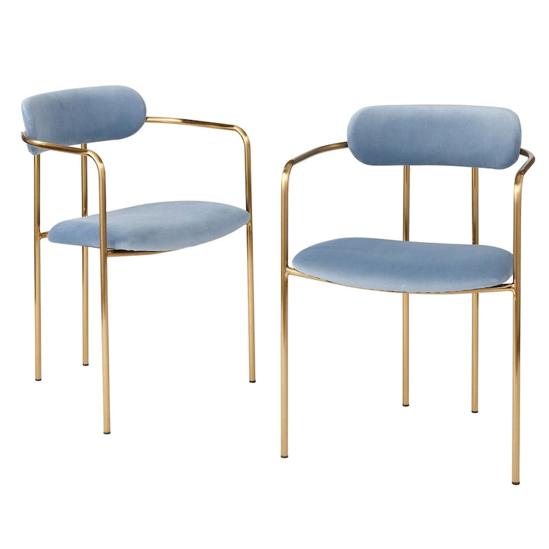 Fauteuil de salle à manger en velours (lot de 2)