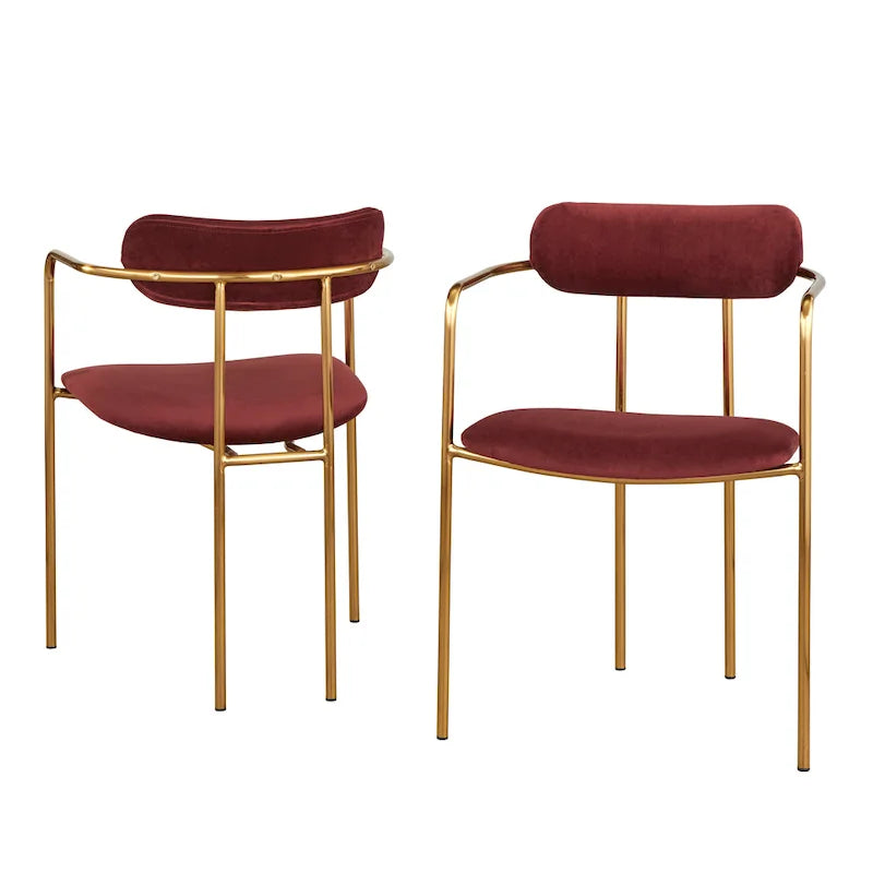 Fauteuil de salle à manger en velours (lot de 2)