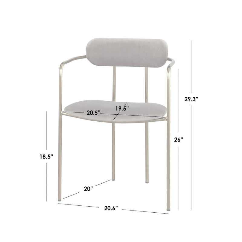 Fauteuil de salle à manger en velours (lot de 2)