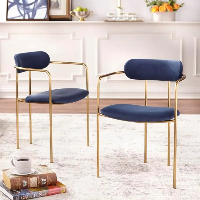 Fauteuil de salle à manger en velours (lot de 2)