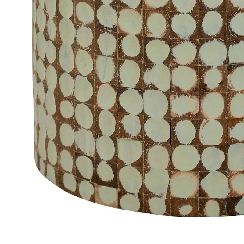 Table d'appoint ronde en mosaïque de coquilles de noix de coco