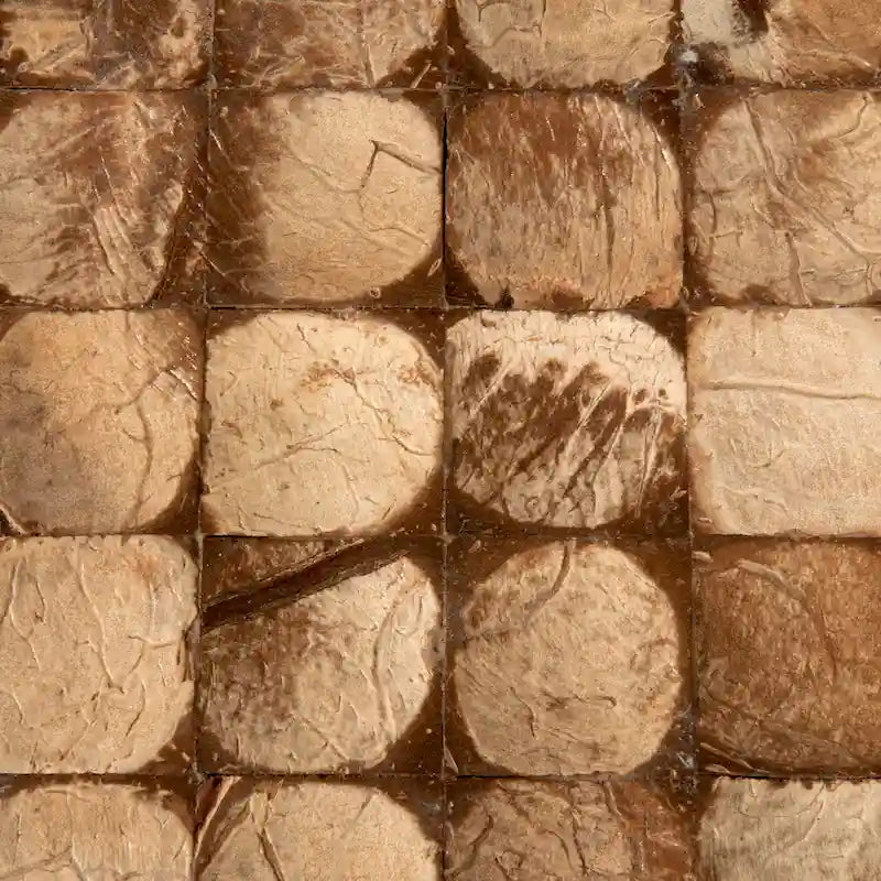 Table d'appoint ronde en mosaïque de coquilles de noix de coco