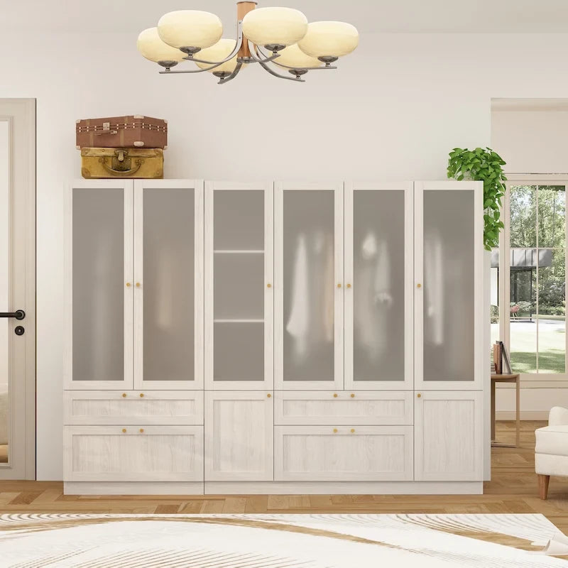 Grande armoire en verre dépoli : Options de rangement polyvalentes