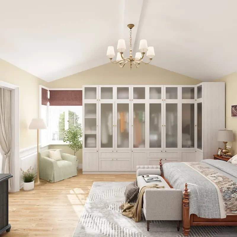Grande armoire en verre dépoli : Options de rangement polyvalentes