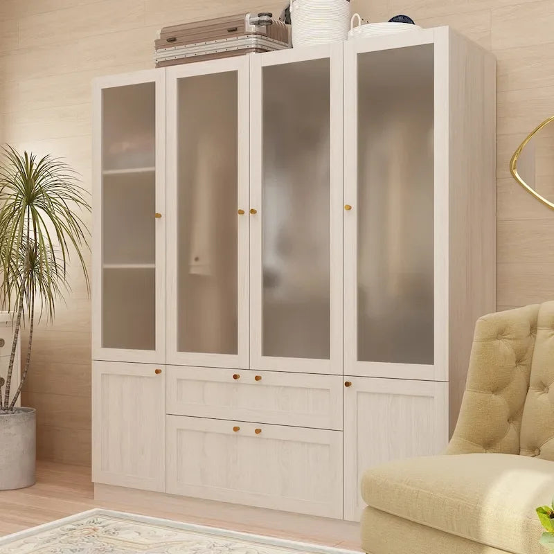 Grande armoire en verre dépoli : Options de rangement polyvalentes